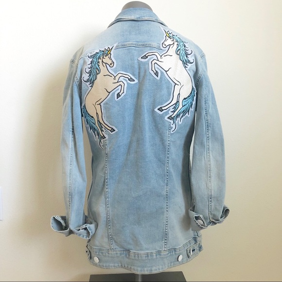 unicorn blue jean jacket
